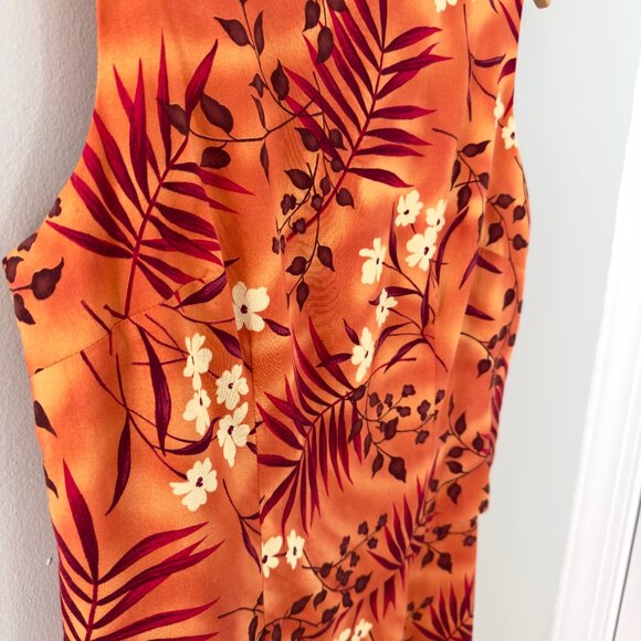 Coldwater Creek Orange Floral Hawaiian Print Maxi Dress - Picture 4 of 14